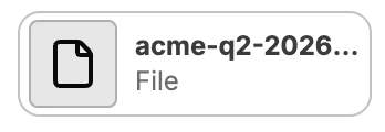 The generated workbook file, acme-q2-2026-sales-workbook.xlsx