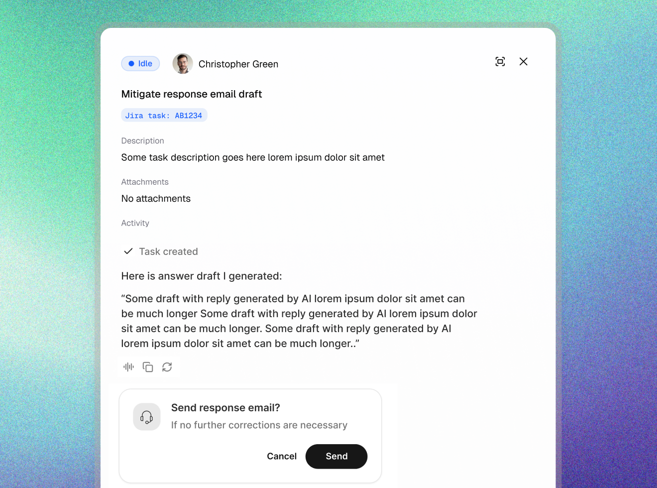 AI chatbot conversation with source citations