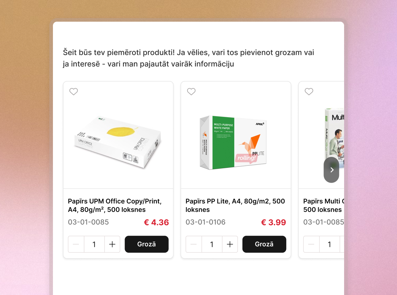 E-commerce AI shopping assistant with product recommendations