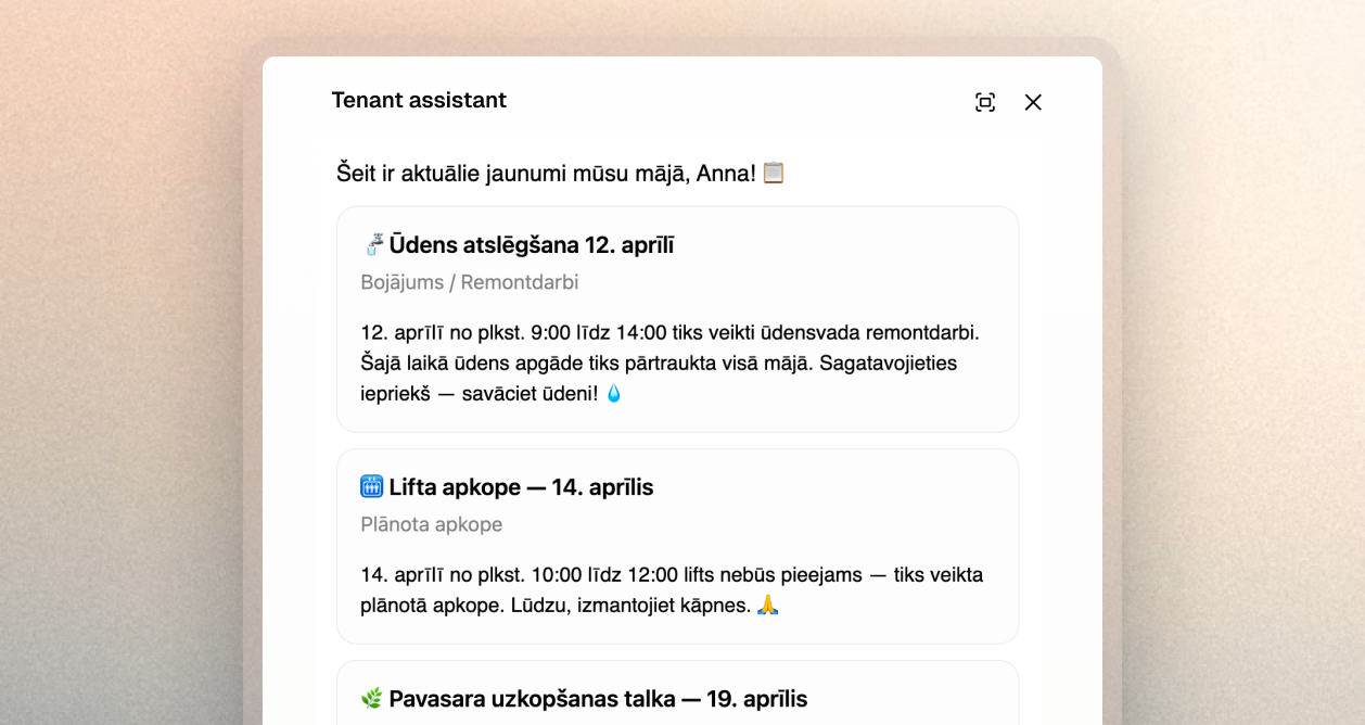 Tenant portal — building concierge